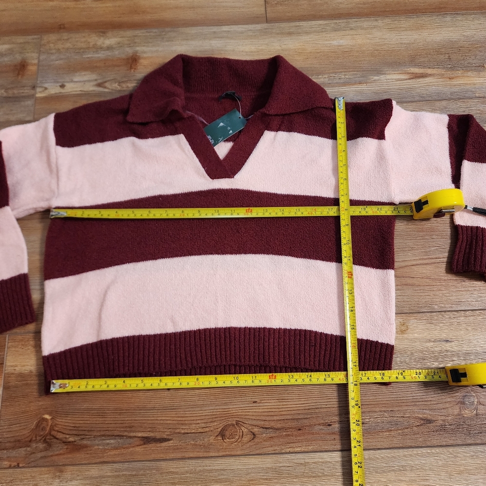 Wild Fable Sweater Womens S Pink Stripe Long Sleeve NEW - Picture 7 of 9